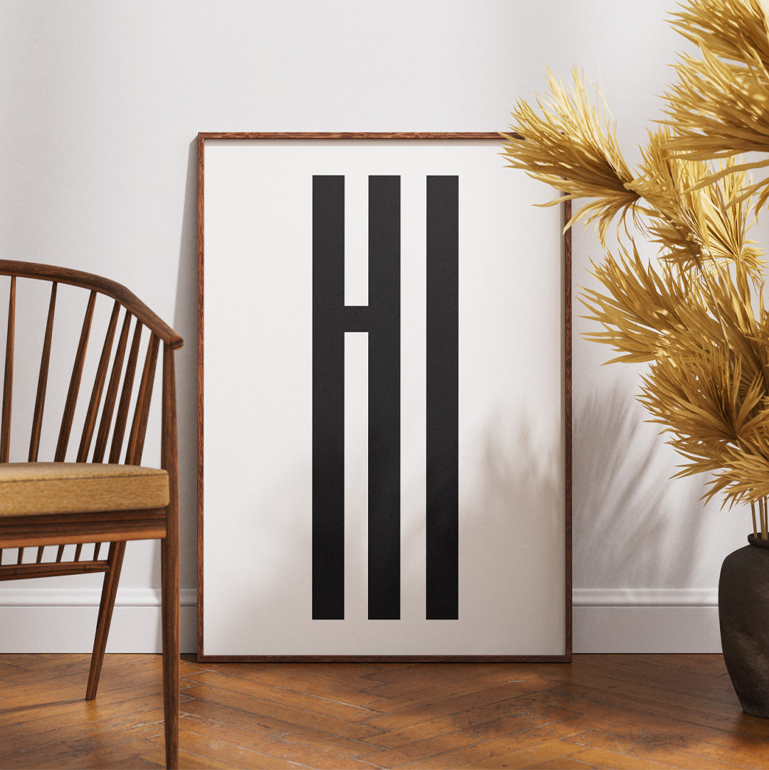 "Hi" Poster | Tall | Black