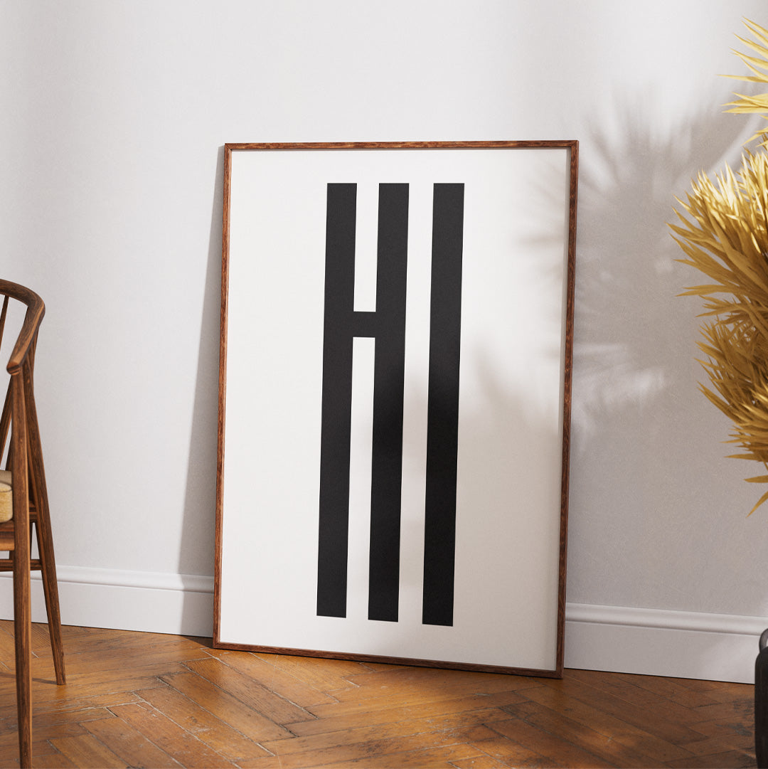 "Hi" Poster | Tall | Black